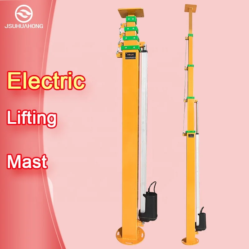 Retractable Mast Electric Steel Lifting 4M 5M 5.7M 7M Height Work Tool Retractable Mobile Mast Lift