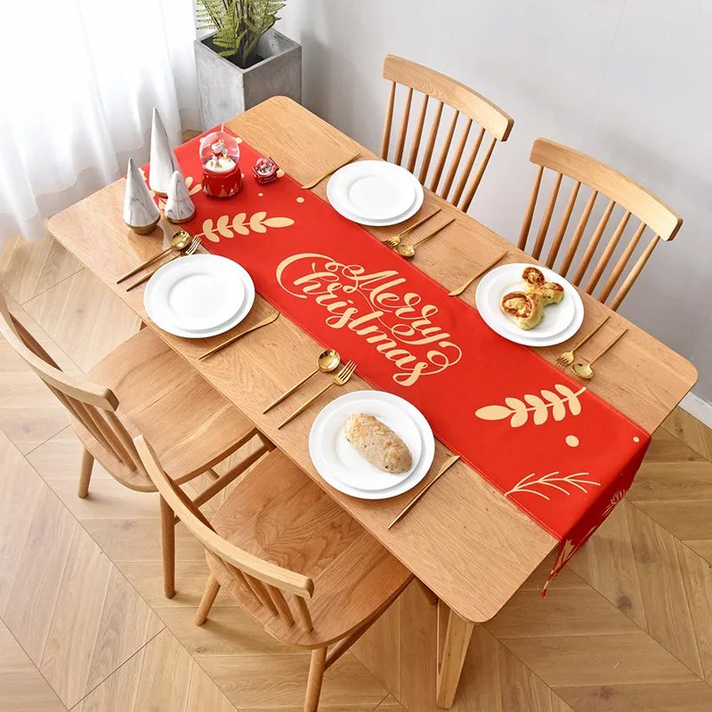 Wholesale Christmas Table Runner Decorative Home Dining Printed for Rectangle