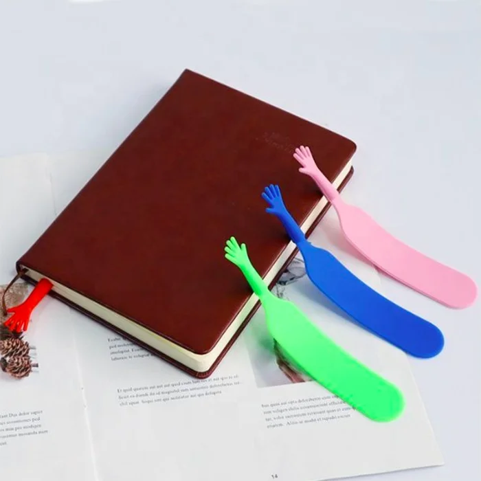 Customized Eco friendly bookmark stationery creativity 3D finger silicone bookmark