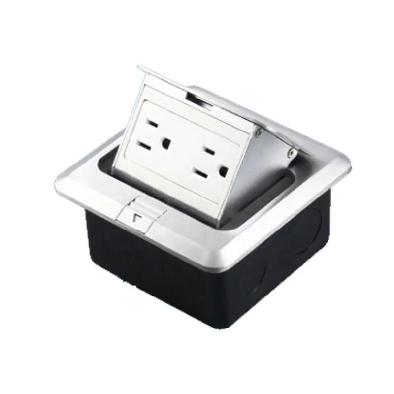 Canada US USA Mexico Double Port Outlet Electrical 15a 125V Universal Floor Socket Box Electrical Plugs Sockets