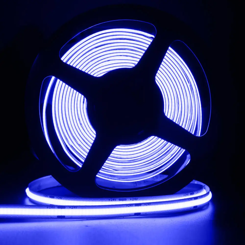 12v  24V  Flexible Red  Pink  Green  Blue Yellow Orange Ice Blue Seven Colours COB LED Light Strip