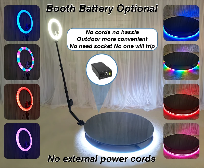 2022 360 photo booth machine buy self rotation 360 video booth light weight camera photo booth multipuprose