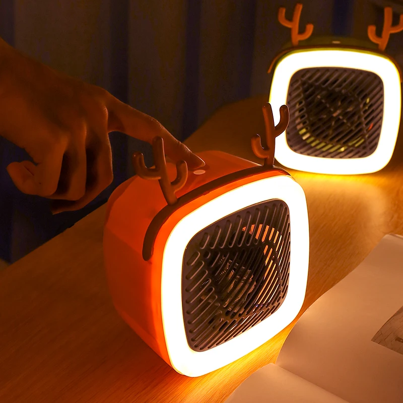 Portable Heater Plug In Electric Mini Desktop Retro Electric Heater Winter Indoor Hot Fan Heater