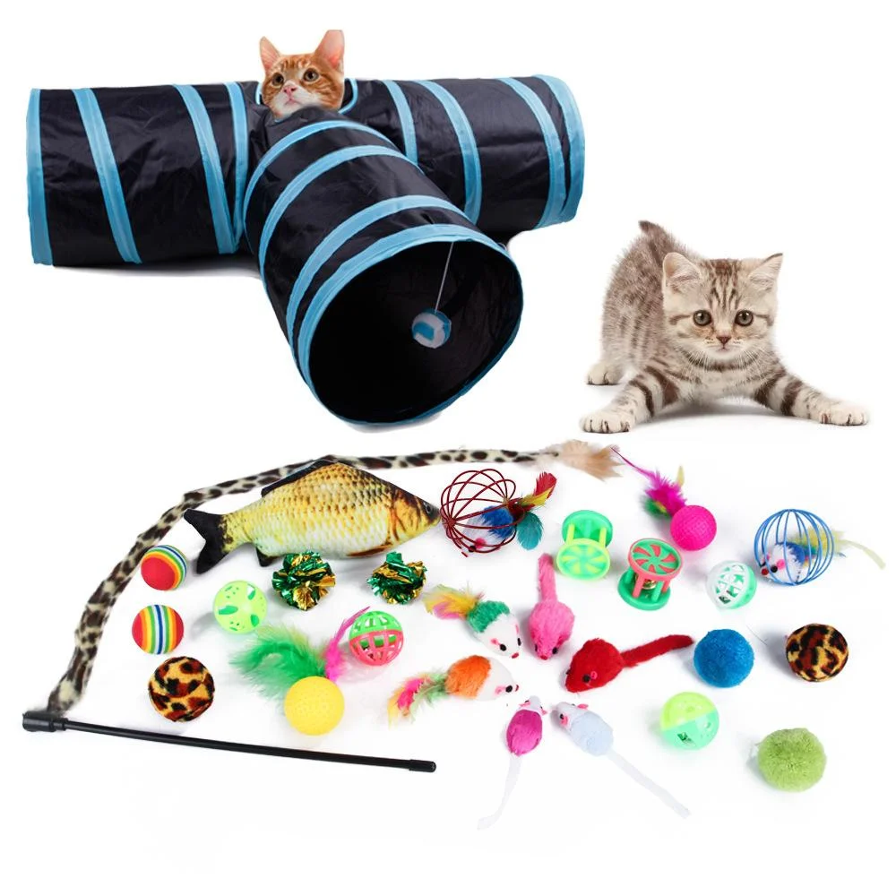 
2021 Amazon new pet supplies interactive supplies funny cat feathers stick chew mouse combination cat toys 