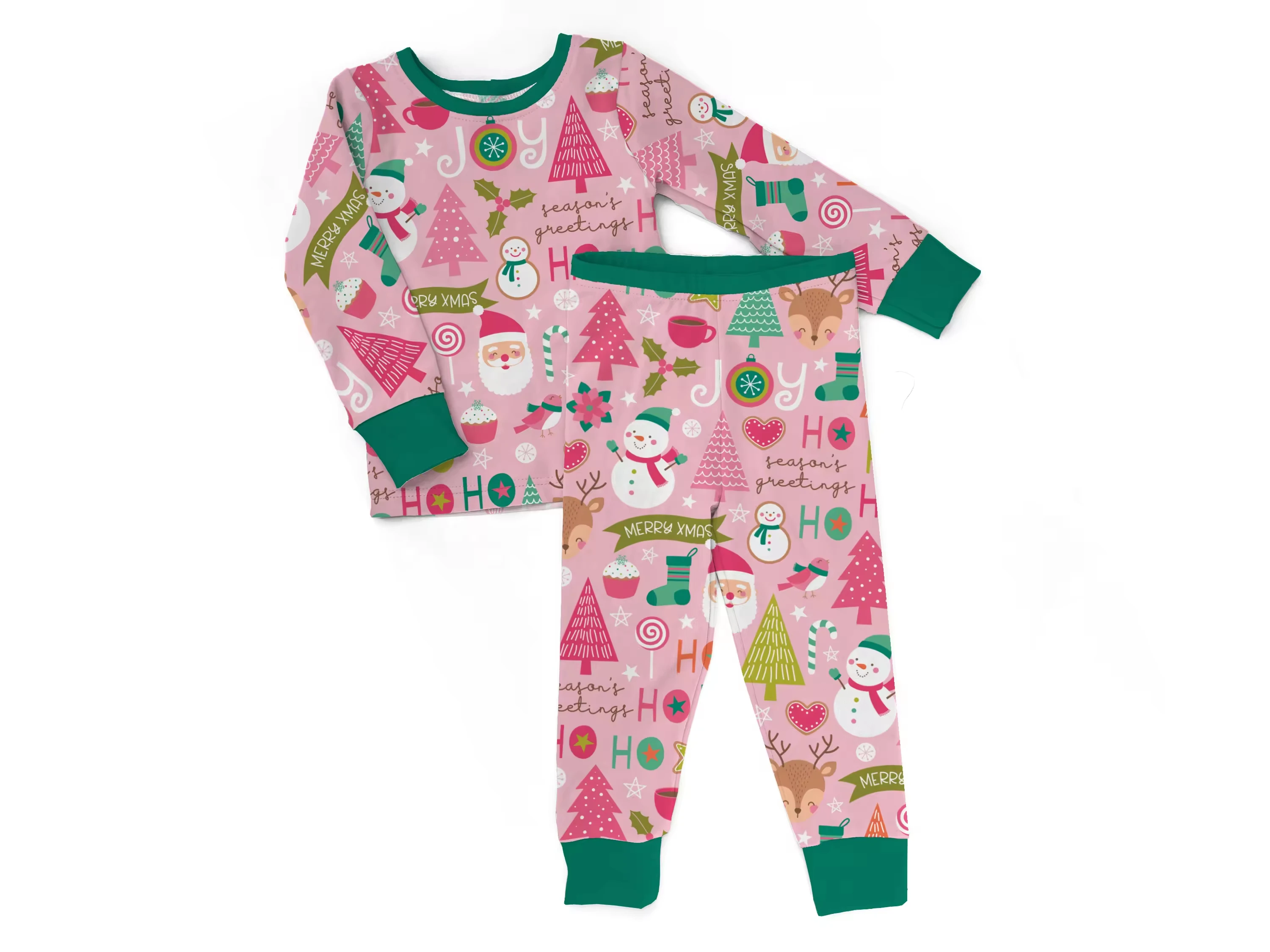 Wholesale Bamboo Viscose Christmas Pajamas Bamboo Baby Clothes Kids Clothes Sleepwear Pajamas