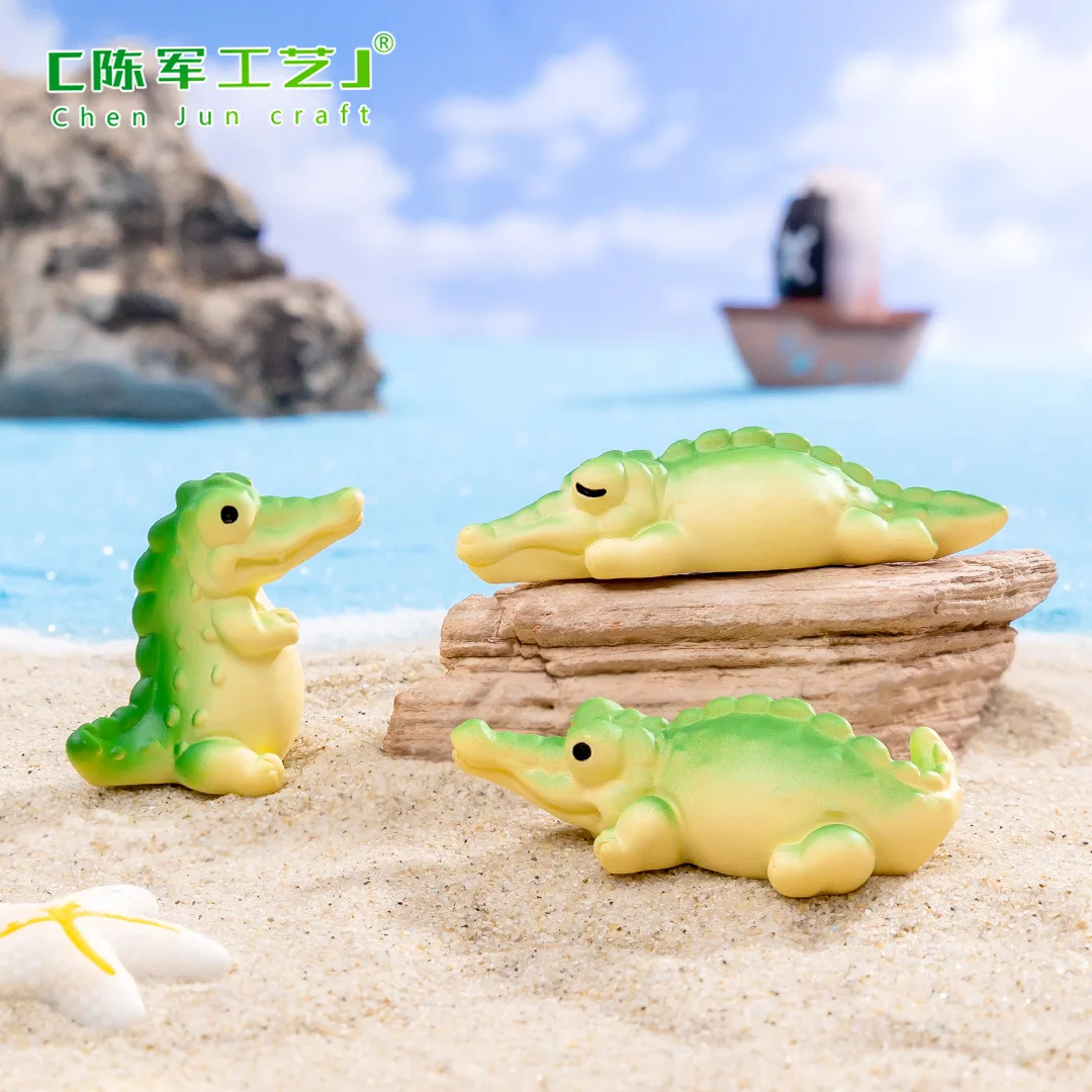 Foreign trade new landscape cartoon small crocodile diy decorative accessories mini ornaments