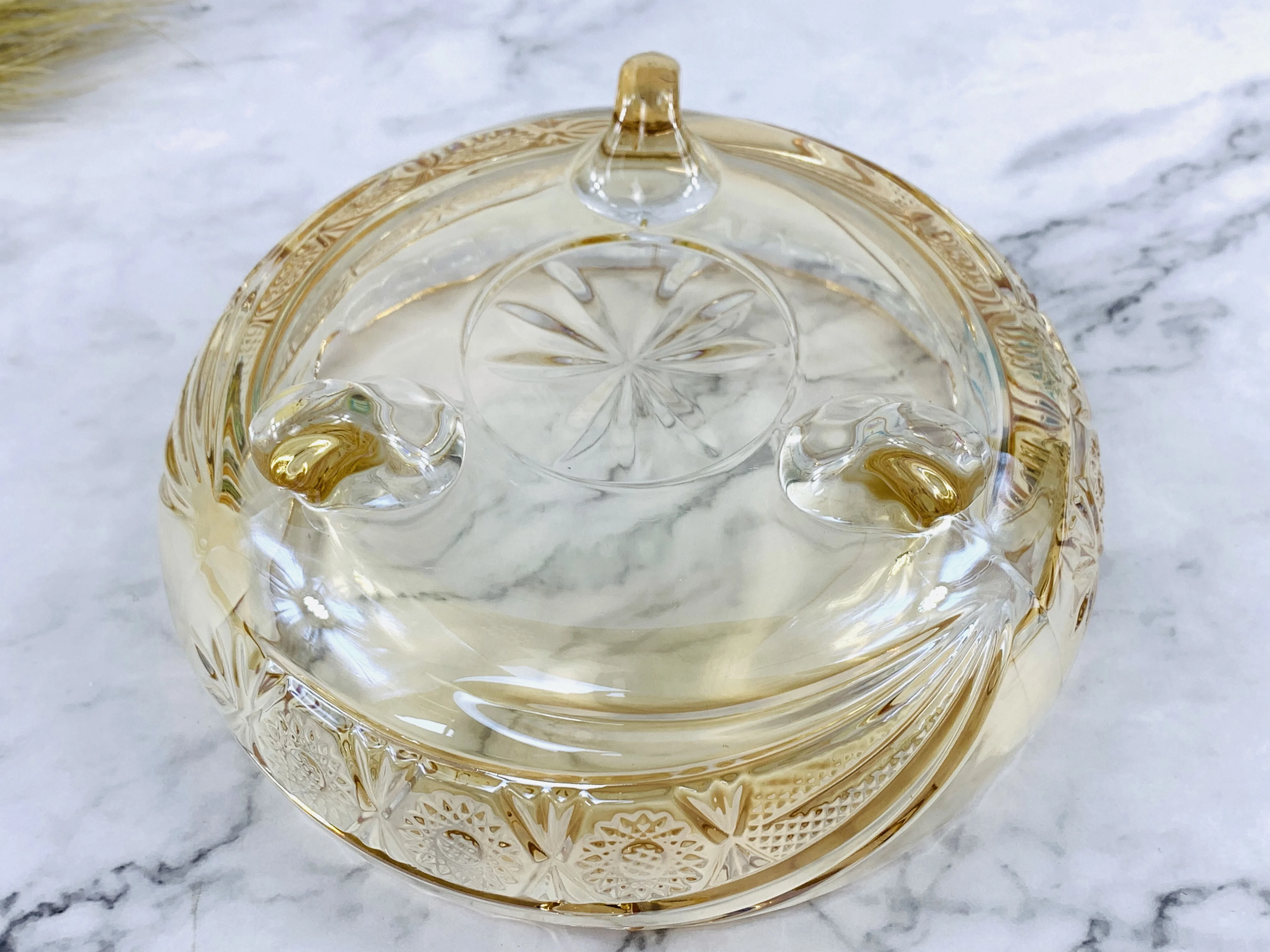 Wholesale Luxury Plated Glass Ashtray Decorative Custom Ashtray with Foot