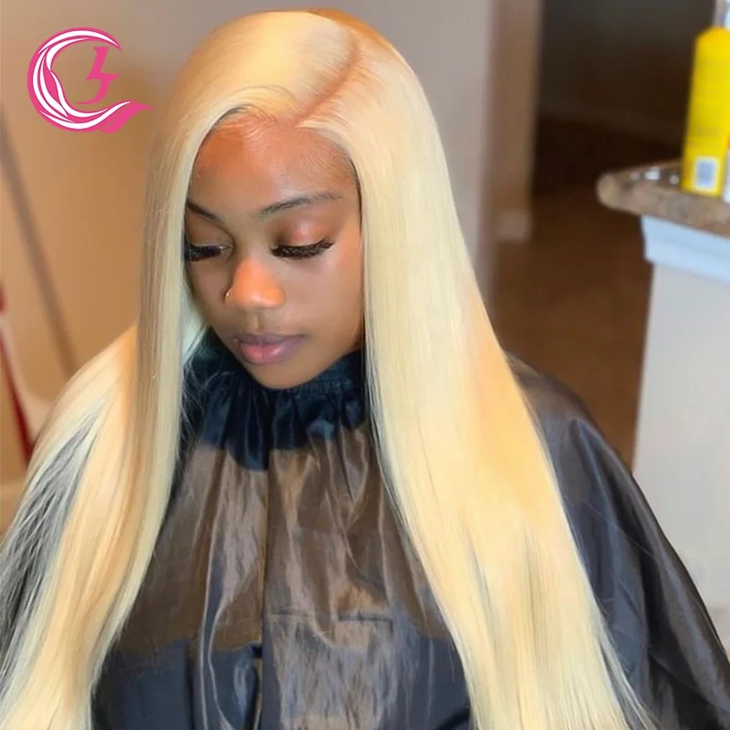 Clj Top Quality Cheveux 100% Virgin Lace Front Swiss 613 30 Inch 13X6 Straight Wig Bonnet With Baby Hair