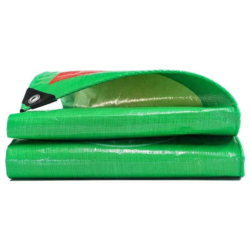 Custom Green Tarpaulin Regular Heavy Duty Waterproof Ground Sheet PE Vinyl Coated Tarp Cover