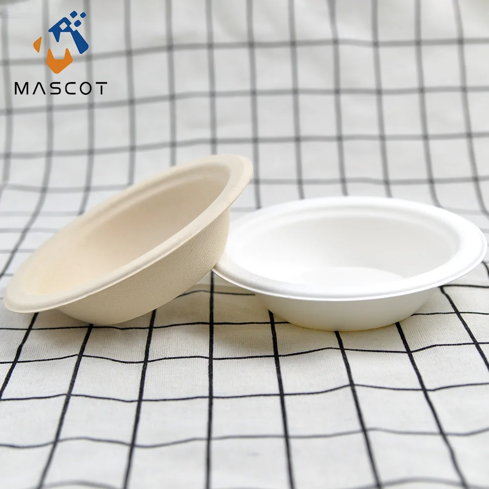 Disposable Soup Bowl Biodegradable Bagasse Sugarcane Round Salad Bowl With Lid Party Supplies