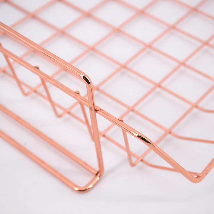 Органайзер из розового золота для стола, подставка для файлов для школы и офиса