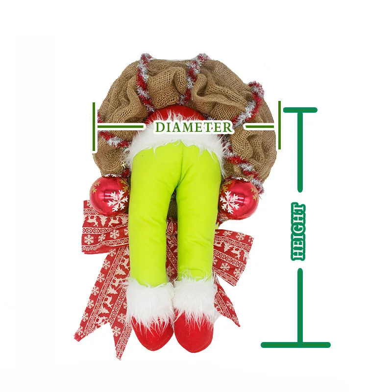 2024 Creative Cross-Border New Year Home Decor Party Front Door Wreath Thanksgiving Christmas Eve Decorations Christmas Garlands