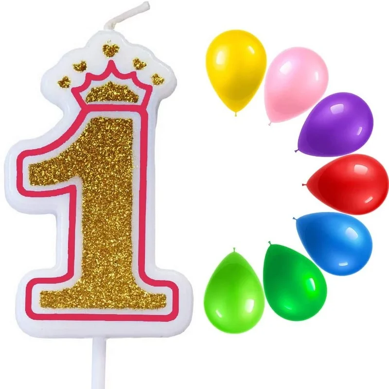 Happy Birthday Candles Cake Candles, Glitter 3 Birthday Candle, Number 3 Candle for Birthday Cake