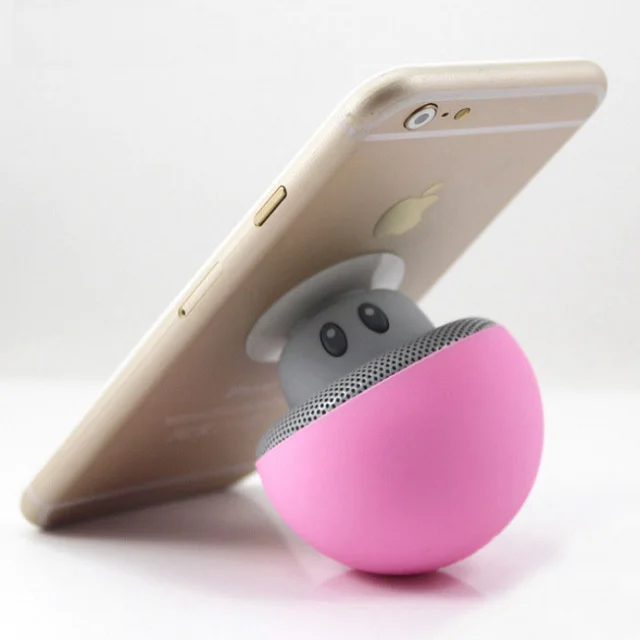 Mushroom Cute Loudspeaker Super Bass Stereo Music Player Phone Stand Wireless Blue tooth Speaker For Xiaomi/ iPhone/Android