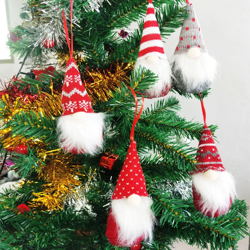 plush toy merry santa claus doll hanging plush gnome doll ornaments christmas tree pendant