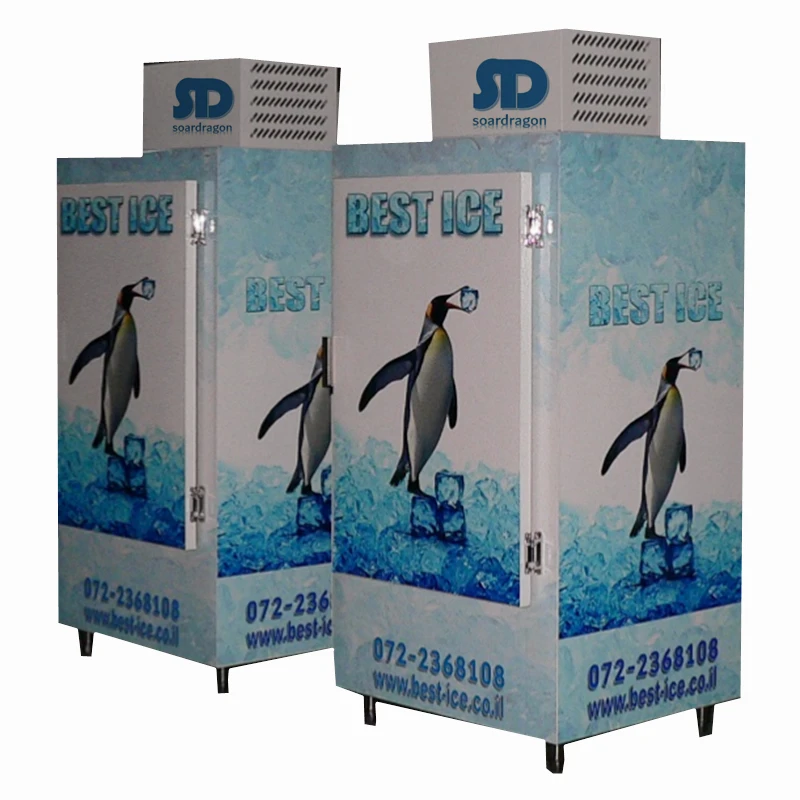 Soardragon Cold Wall Solid Door Ice Merchandiser for packaged ice freezer with -12 degrees