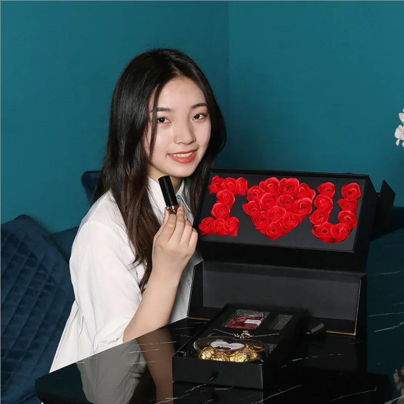 Wholesale custom rectangular flower box I LOVE YOU gift box