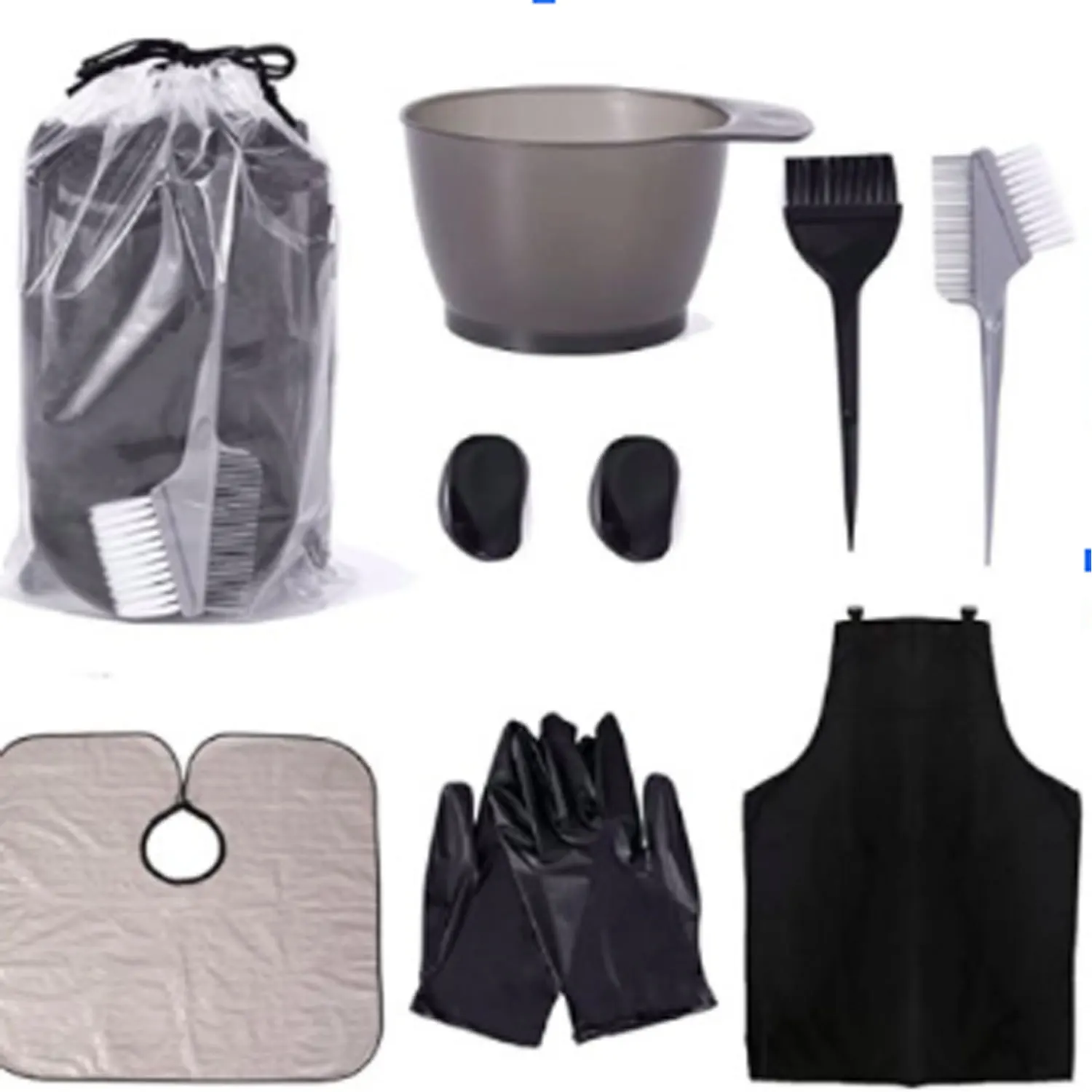 Black Hair Dye Coloring DIY Beauty Salon Tool Kit- Hair Tinting Bowl Dye Brush Ear Cover Hair Dye Tools