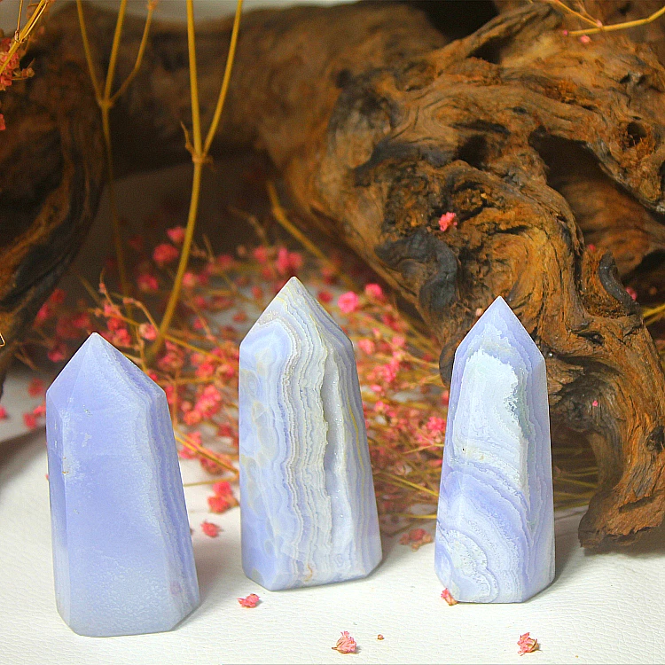 natural hand carved crystal  hand carved crystal blue lace agate point   gemstone crystal crafts gift for decoration