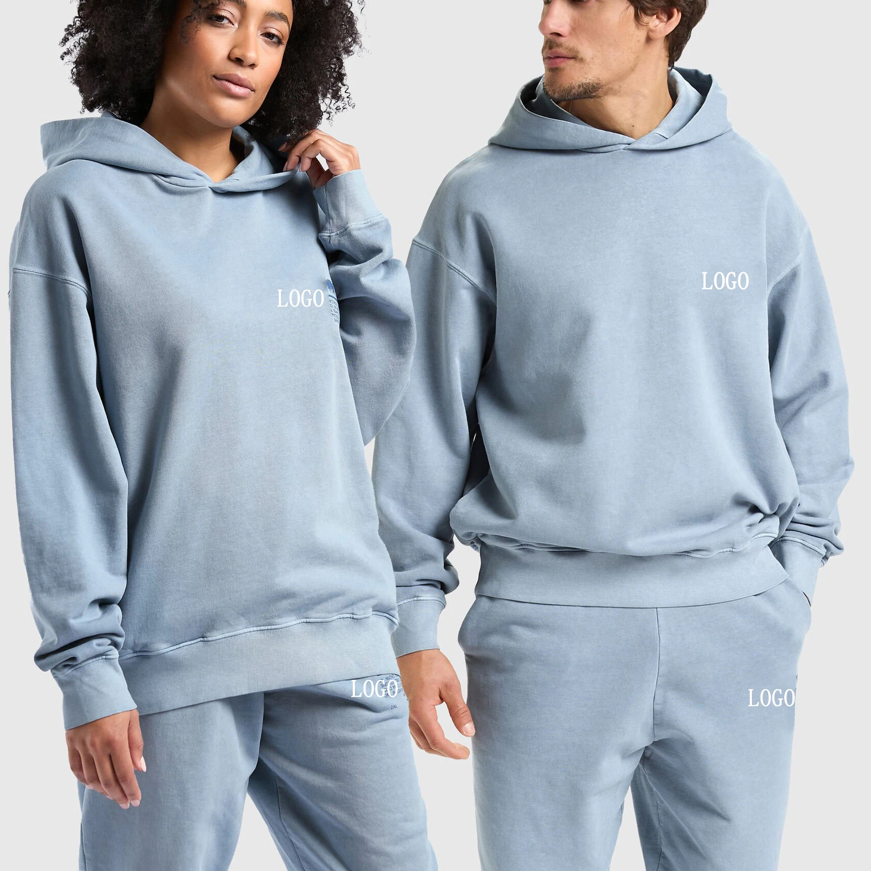 Manufacturer Custom Print Logo Plain Blank Streetwear Hoodie Design Unisex Dropped Shoulder Sleeve Terry Sports Pullover Hoodies