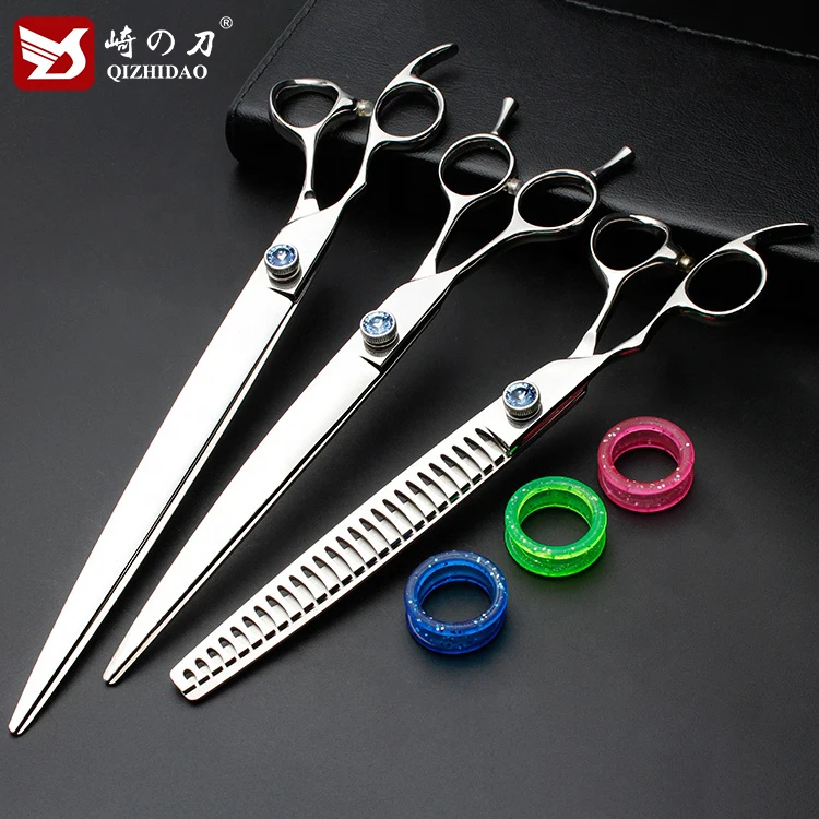 Левая ручка 8,0 дюйма Резка изогнутые японские 440C Стальные Ножницы для домашних животных уход набор ножниц для филировки для собак и кошек