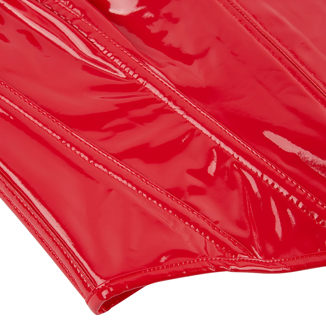 Summer Women Steampunk PU Leather Red Curvy Corset Crop Top Sexy Tight Waist Bustier Corset Bra Top