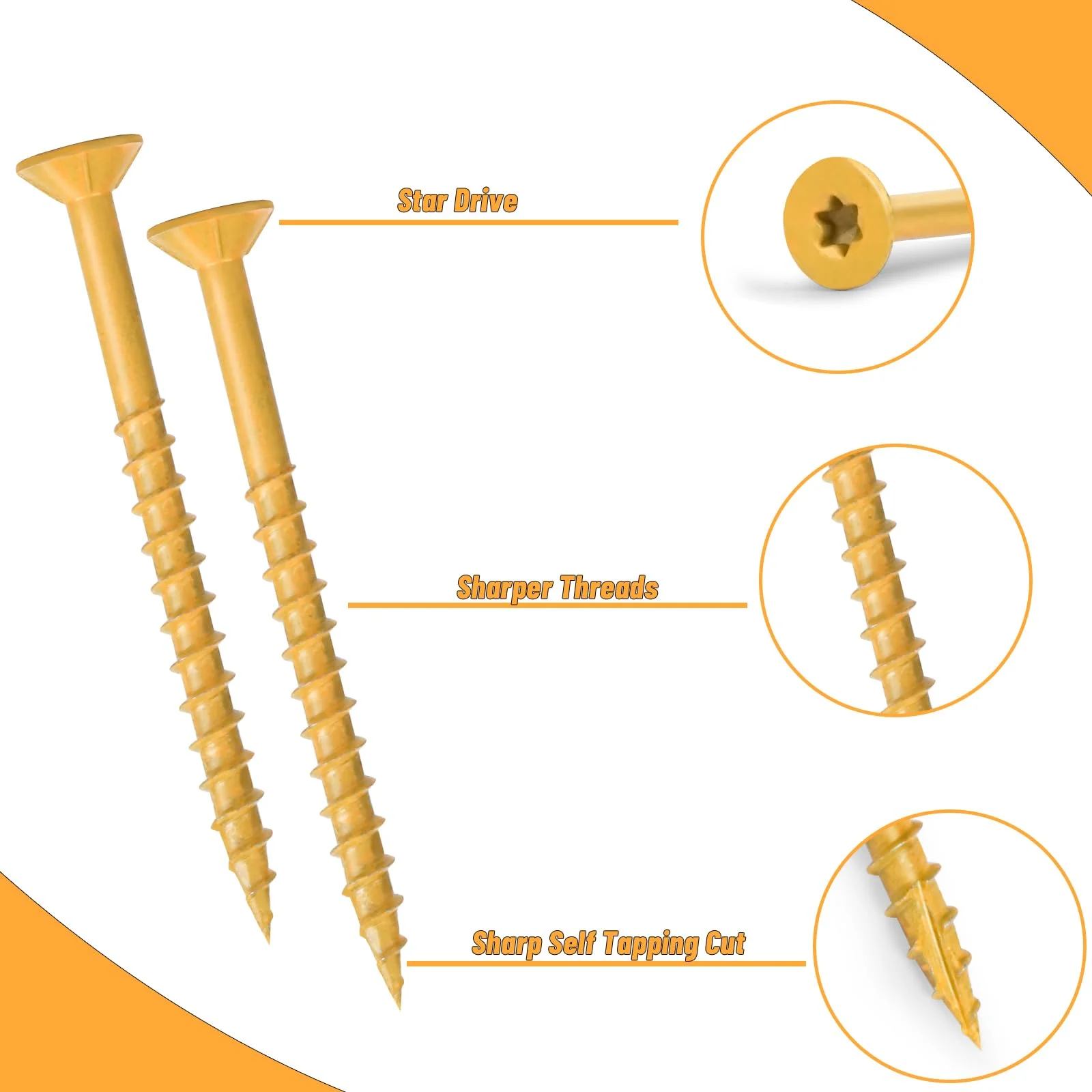 Customized #8*2-1/2 Coarse Thread Washer Head Pocket Hole Wood Screws With Lu Rust Treasure Torx Head Tapping Drive Screws
