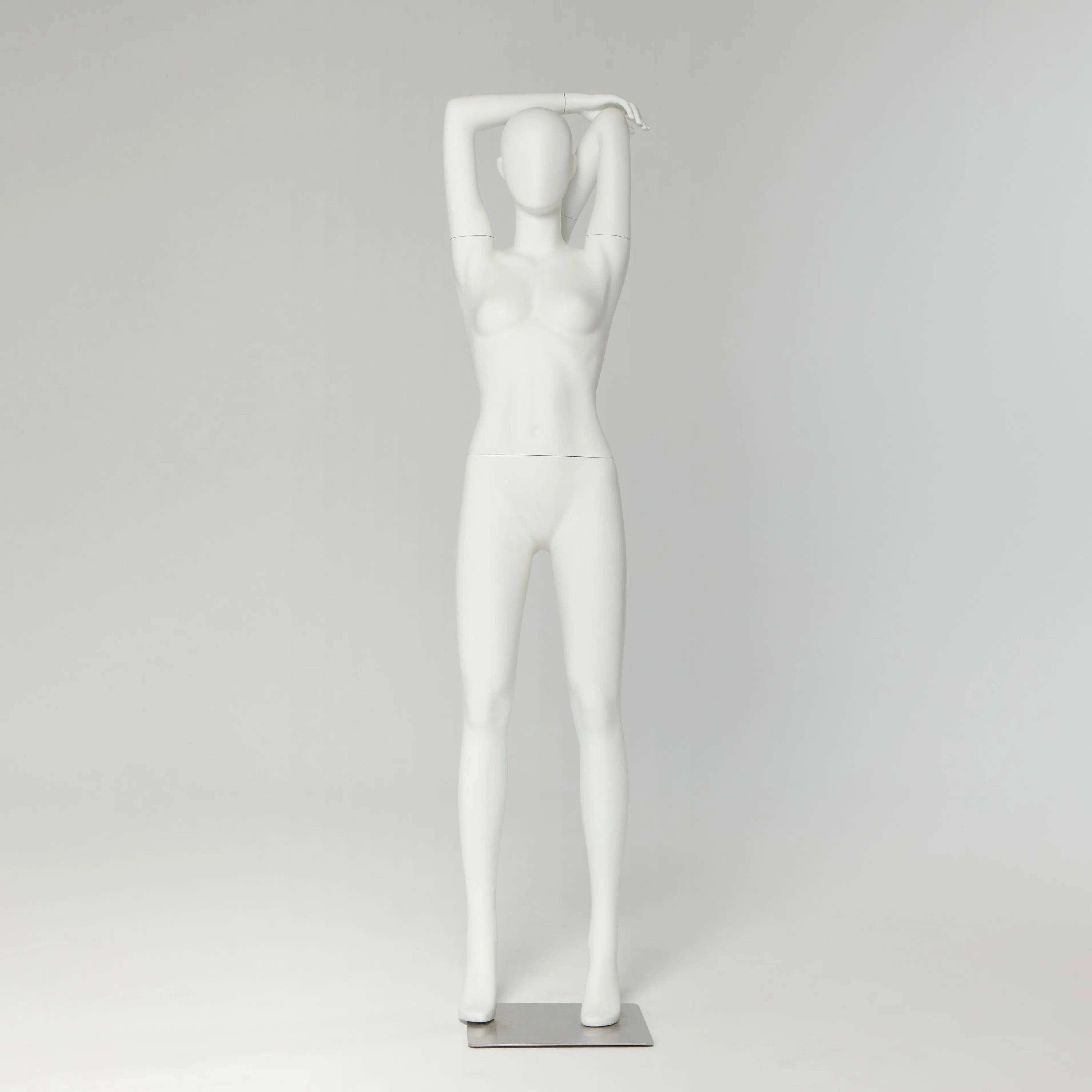 Fashion store Window Display Female Fitness Full Body  Egg face Matte White Mannequin