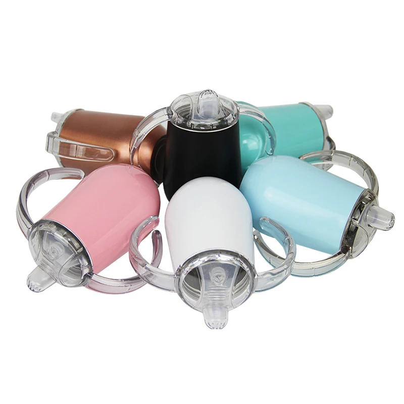 10oz  Double Wall Egg Shape 304 Stainless Steel Thermal Tumbler with Handle Baby Sippy Tumbler Cup