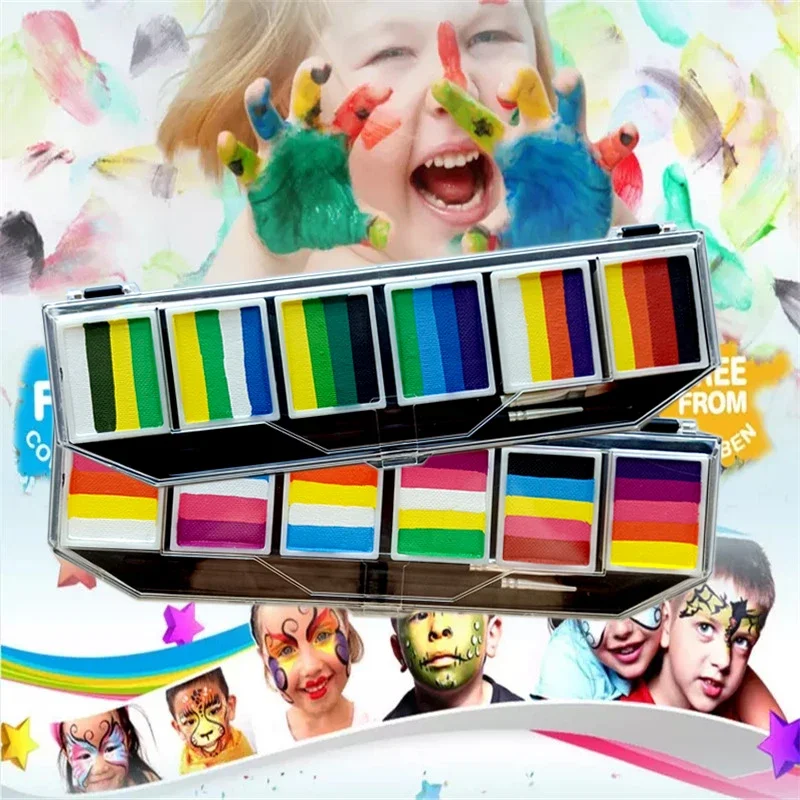 Link Rainbow water activated split cake professional face painting kit face and body paint