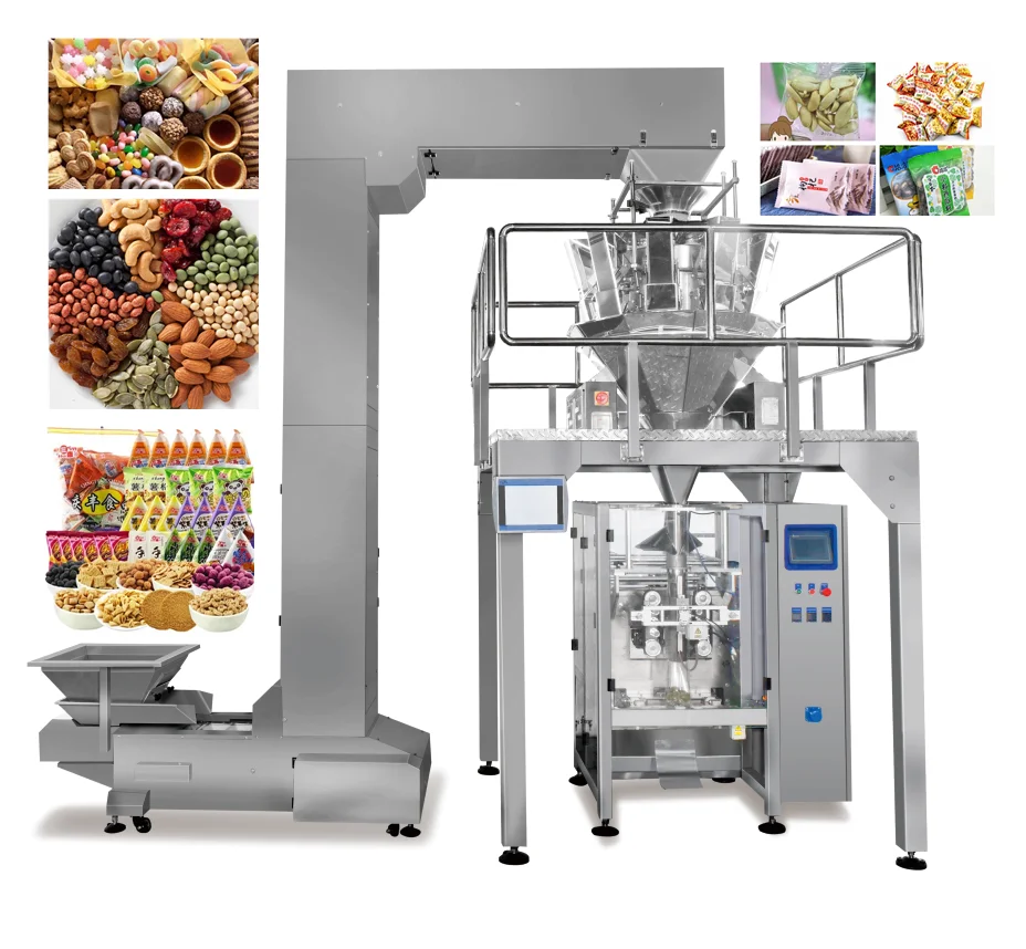 high accuracy automatic 10 heads snack packing machine for granule material bag packing