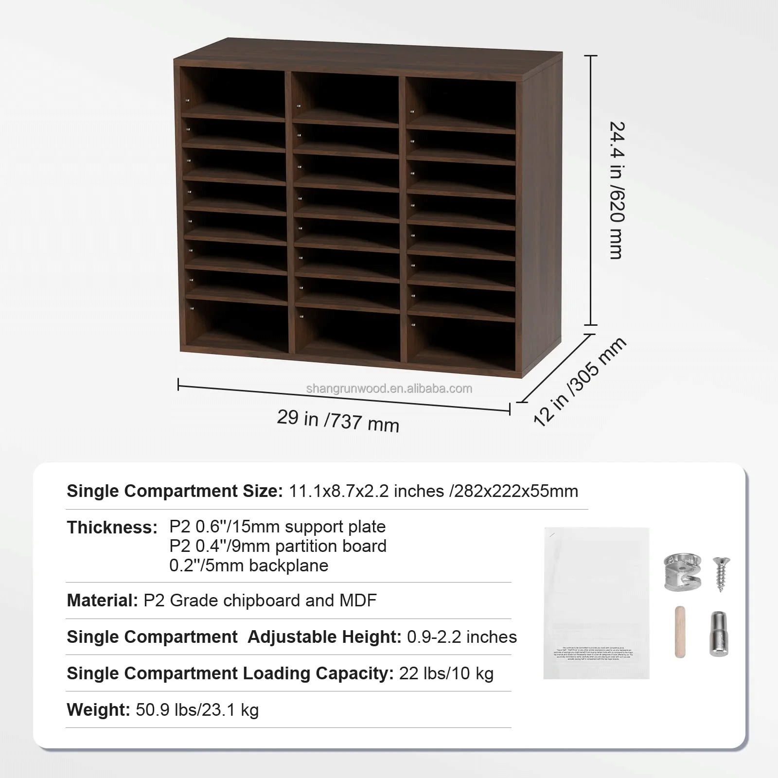 Wooden Office Organizer for Home and Desk Wood With File Organizer for Office Supplies Storage