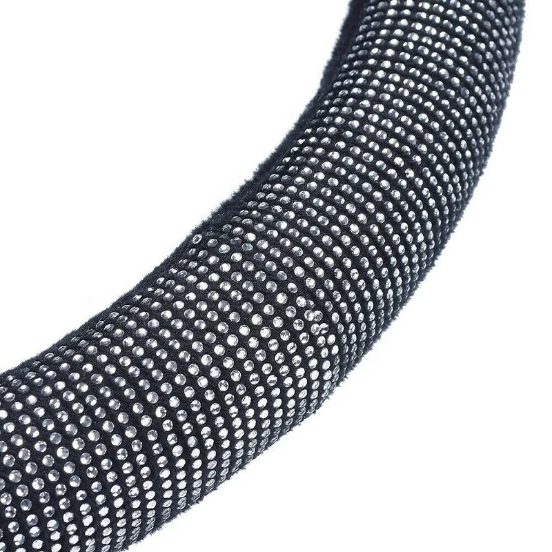 
38cm Universal Shiny Skidproof Protector Crystal Car Steering Wheel Cover 