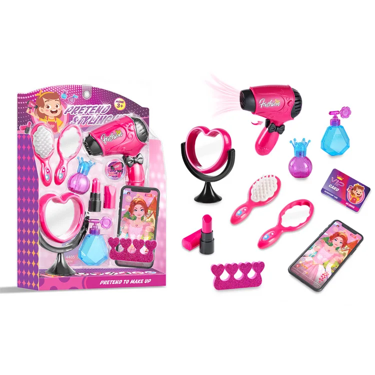 12pcs role playing electric hair dryer plastic kids makeup kit beauty fashion toys