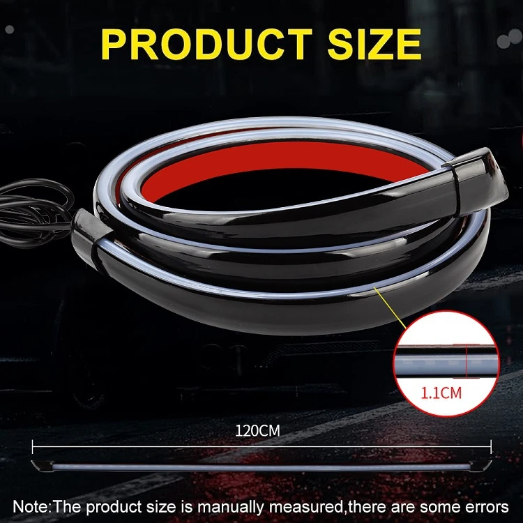 120cm Led Spoiler Light For Car Universal Black Carbon Fiber Rear Spoiler Auto