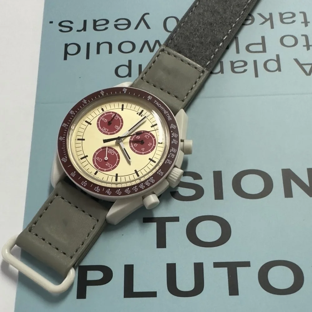 2023 High Quality Halloween Christmas Gift 40mm Dial Plastic Case Canvas Strap Explore Earth Moon Sun Mars Quartz Watch for Men