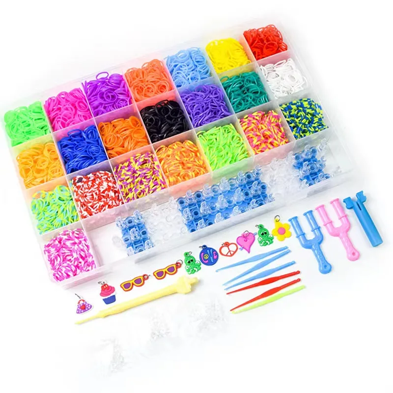 4400+Rubber Band Bracelet Kit with a Metal Crochet Hook,Loom Bands Kit with Accessories for Girls & Boys