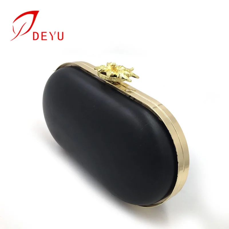 Flower purse gold frame women clutch clip beautiful evening bag