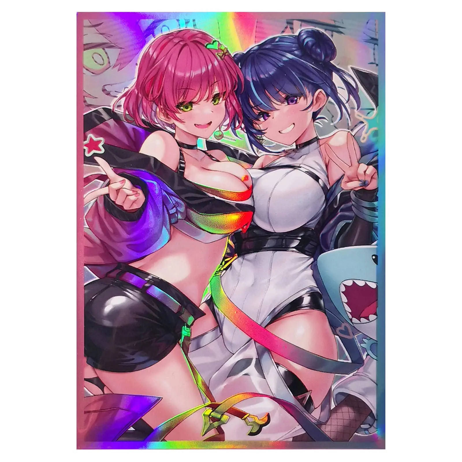 Holographic Top Loading Trading Card Sleeves Deck Protector for YuGiOh/Japanese Art Anime Printing Card Sleeves Protectors