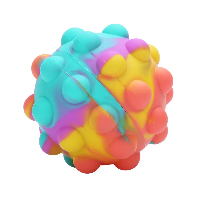 2021 New Arrival Good Quality Colorful Silicone Fidget Push Pop Bubble Stress Ball Toy for Kids