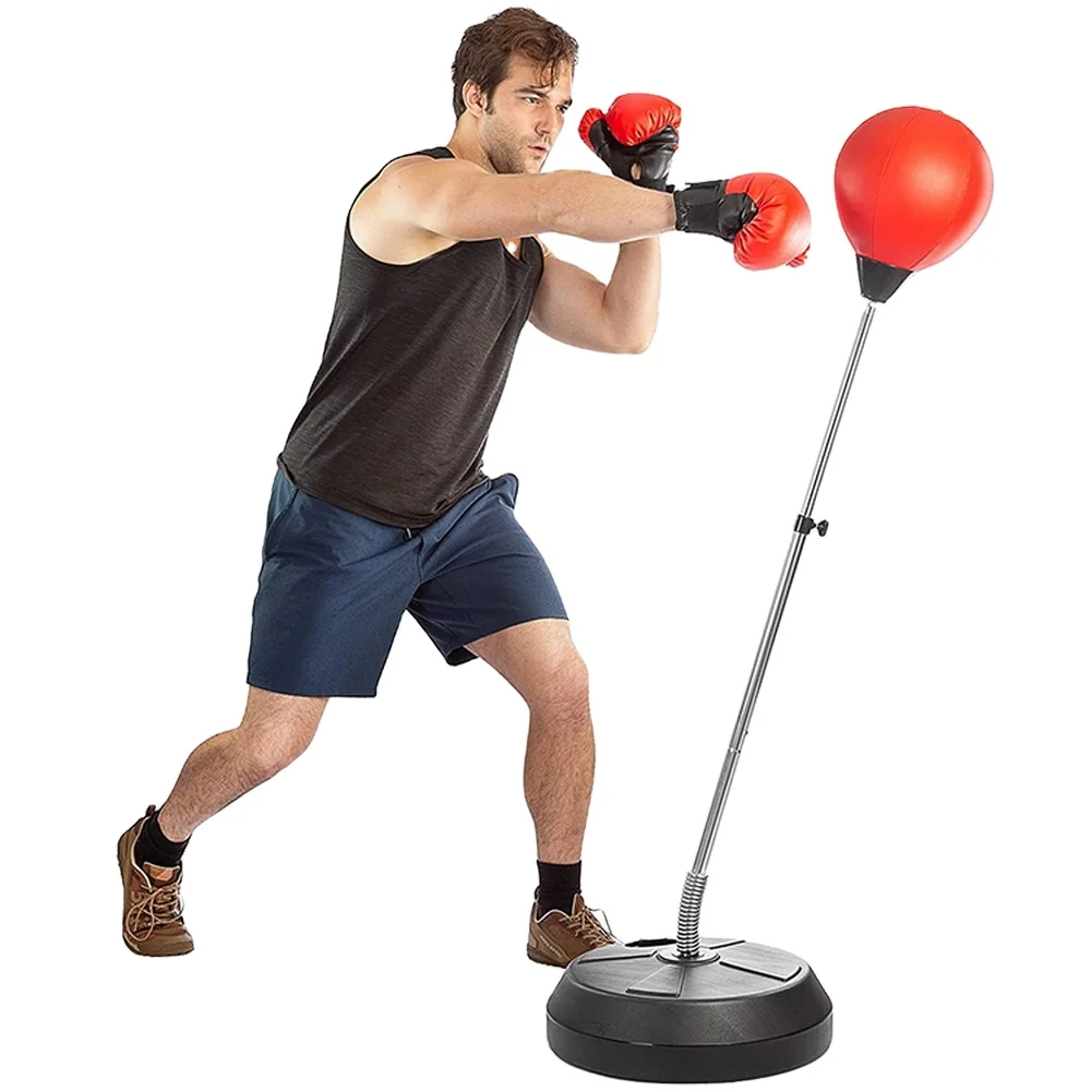 custom adjustable heavy bracket filling inflatable boxing training ball punching bag stand for adult chidren