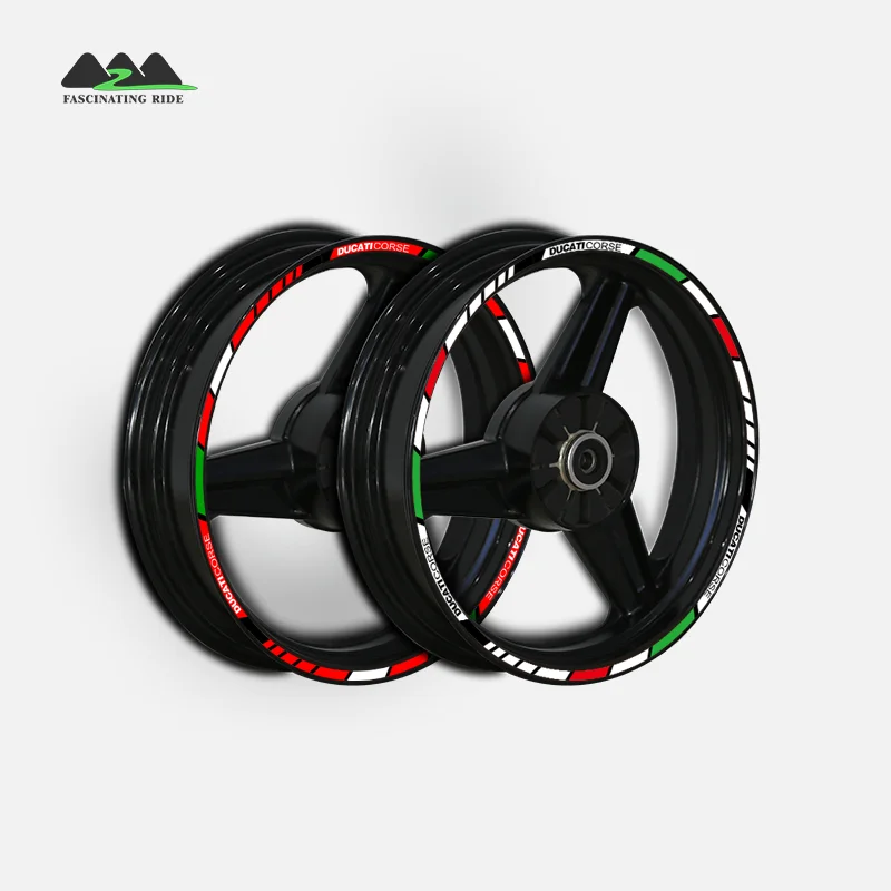 Duca-ti в байкерском стиле из водонепроницаемого материала Светоотражающие стикеры установка персонализированные 17 дюймовые колеса шины для мотоцикла