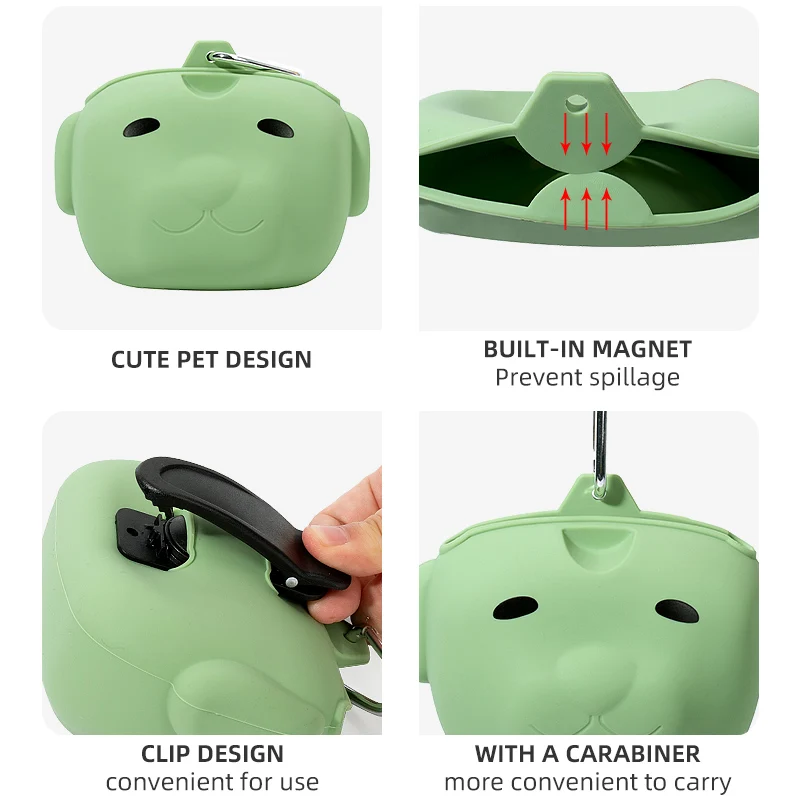 Portable Small Animals Treat Pouch Food Pet Snack Dog Walking Bag Silicone Pet Feeding Training Bag Dog Treat Bag