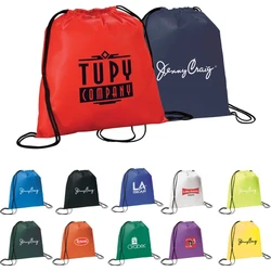 Cheap Custom Promotional Sports Backpack Bag 210d Polyester Nylon Custom Logo Drawstring Bag