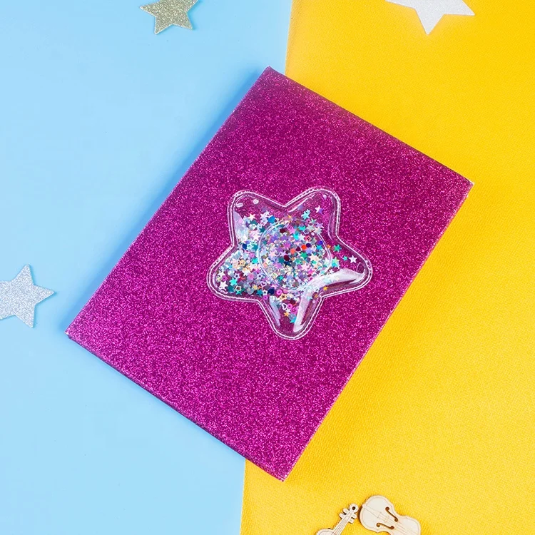 Custom Wholesale Hardcover Glue Bound Glitter Notebook, Pink Journal  Diary Glitter Notebook With Interesting Design
