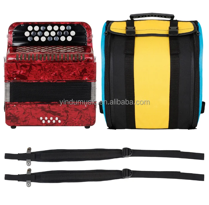 22-Key 8-Bass Bayan Accordion Diatonic Wood Keyboard Instrument Student Adult Performance Qin Style Button Accordion