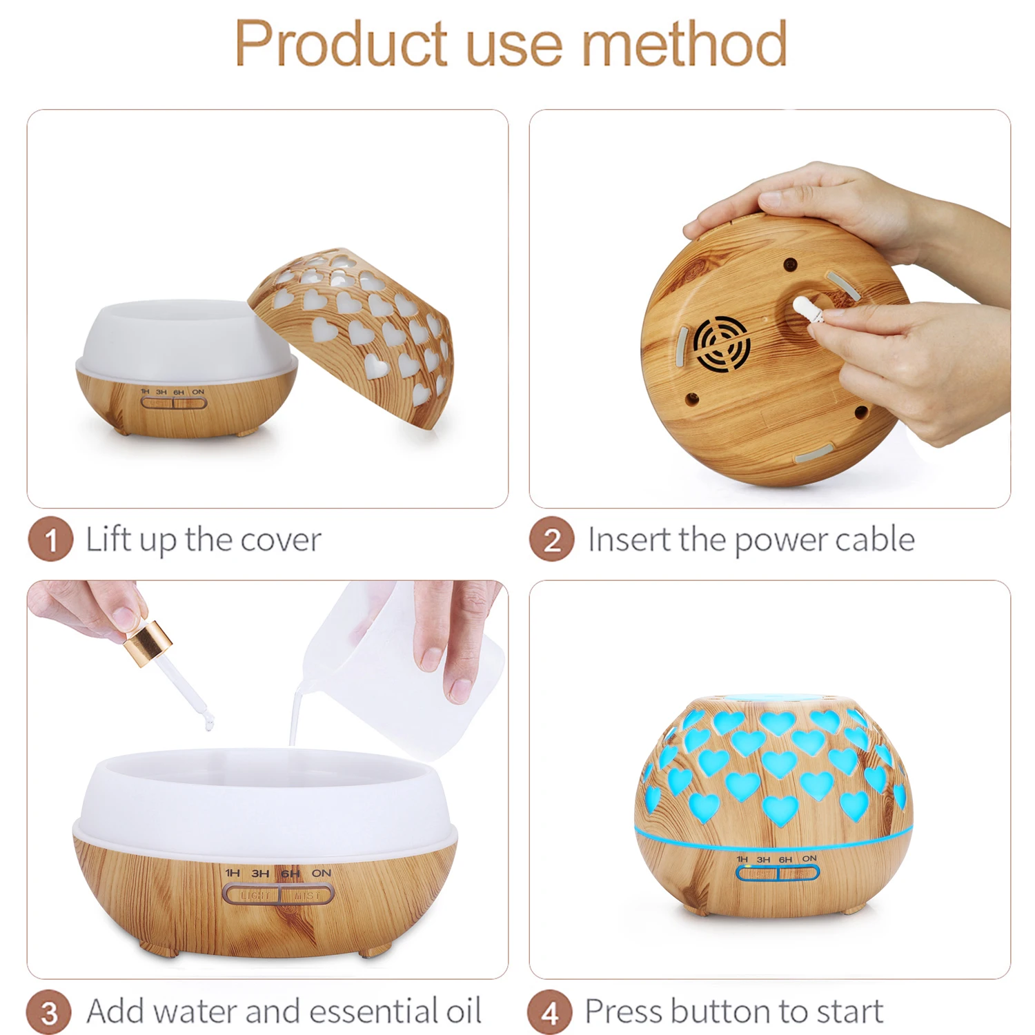 2022 Wholesale New  Led Desktop Home Electronic Aroma Diffuser Lamp For Kids