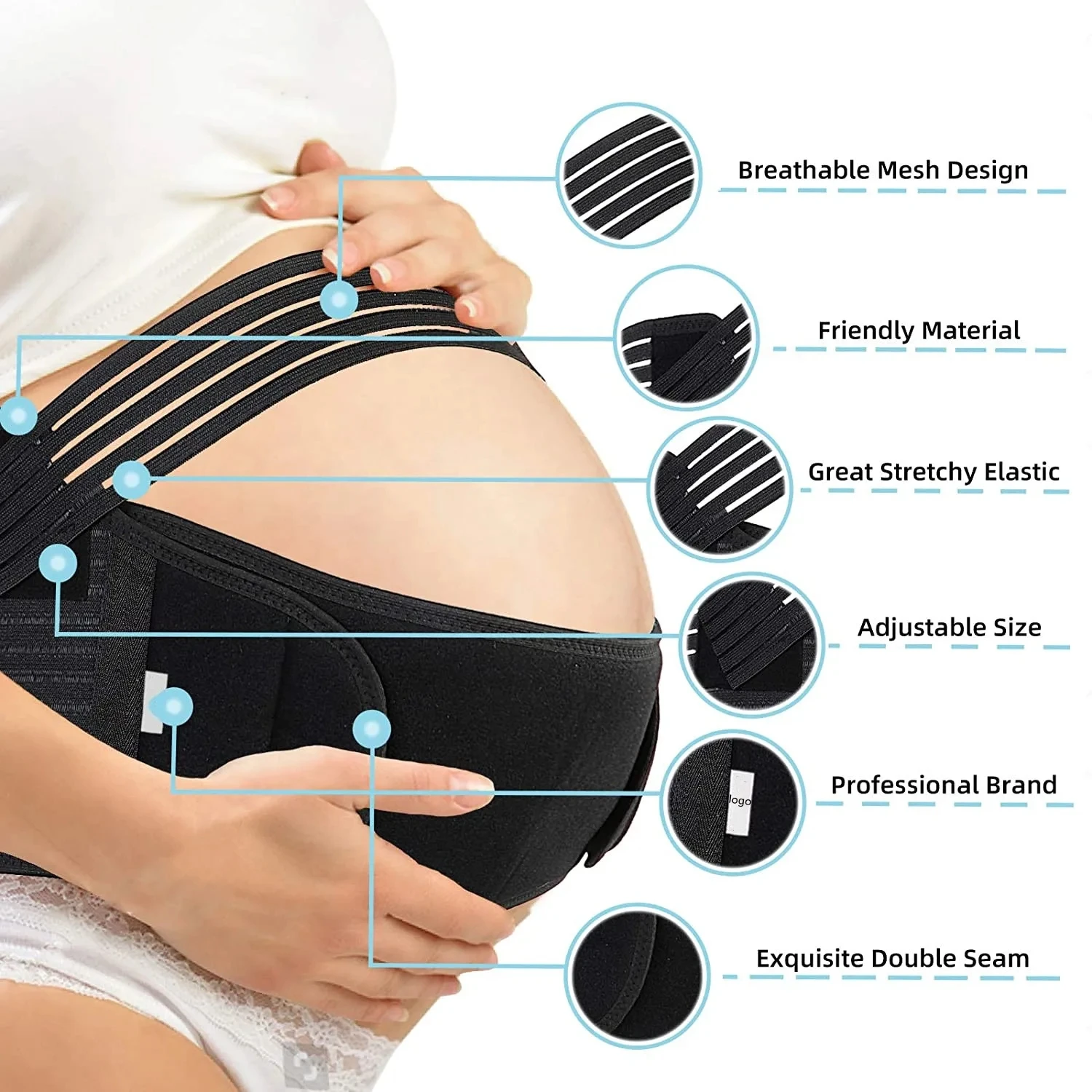 Adjustable Size Pregnancy Support Belly Band Maternity Support Belt for Back Pain Relief