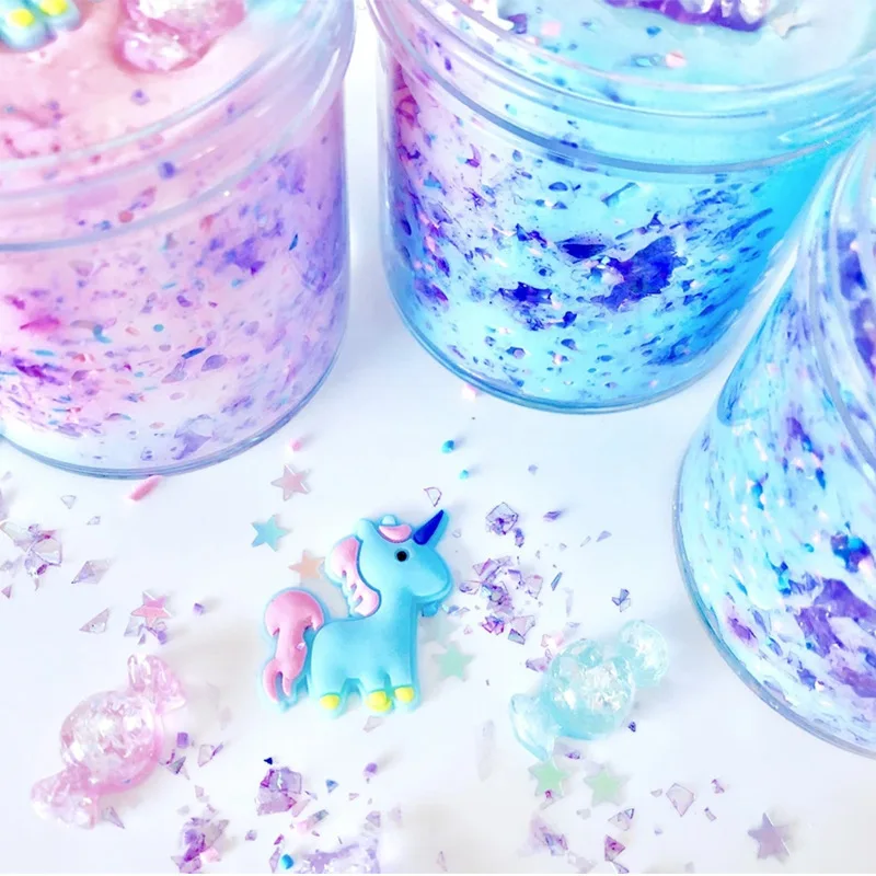Hot Unicorn cotton slime charms PUFF glue color matching candy accessories plasticine decompression rubbing mud slimes supplies