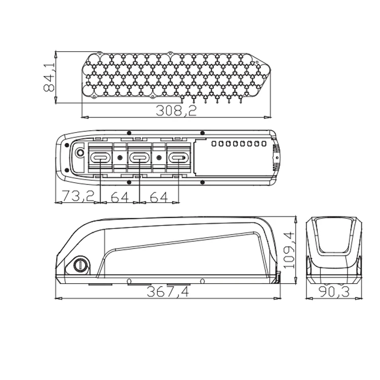 48V 10ah/20ah Hailong plus battery lithium ebike battery for electric bicycle